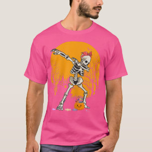 T-shirt Halloween Dabbing Skeleton Costume Enfants Filles 