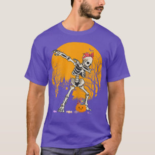 T-shirt Halloween Dabbing Skeleton Costume Enfants Filles 