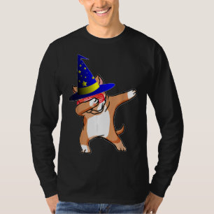 T-shirt Halloween Dabbing Wizard Pitbull Puppy Chien sorci