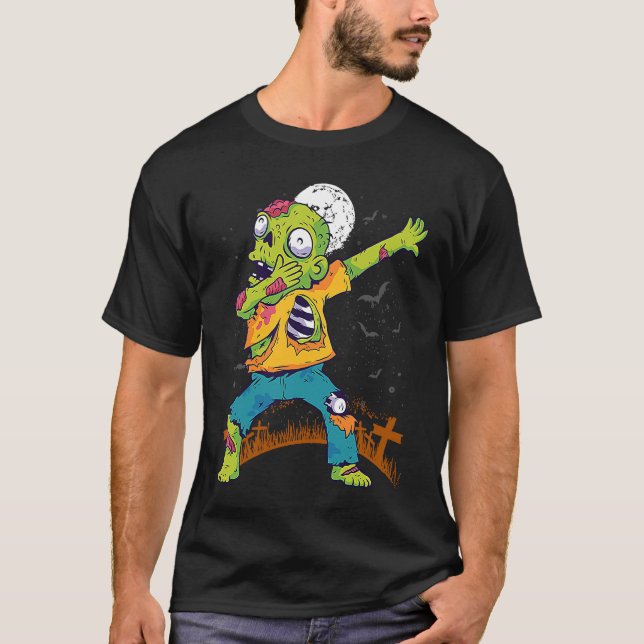 T-shirt Halloween Dabbing Zombie Dab In Graveyard  Fun Und (Devant)