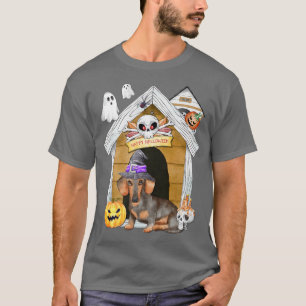 T-shirt Halloween Dachshund Chien sorcière Haunch Maison