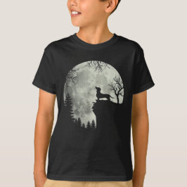T-shirt Halloween Dachshund Et Lune