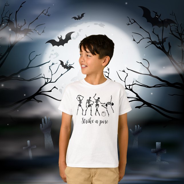 T-shirt Halloween Danser Squelette Grève Un Pose Drôle (Créateur téléchargé)