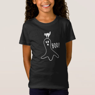 T-Shirt Halloween de chat fantôme Boo