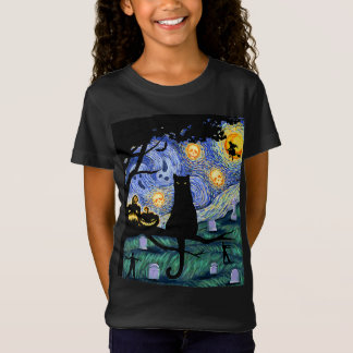 T-Shirt Halloween de chats de nuit effrayante