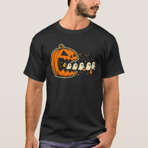 T-shirt Halloween de Citrouille Arcade avec Ghost Trail