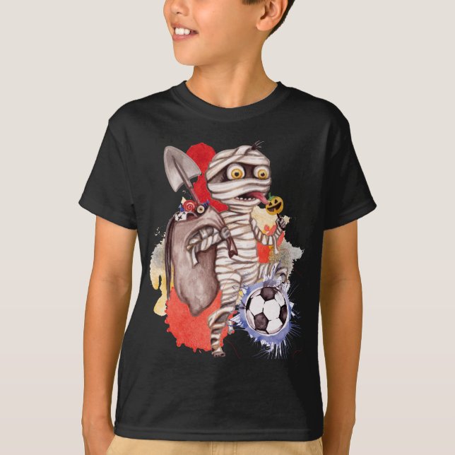 T-shirt Halloween de football objectif hanté : Halloween d (Devant)