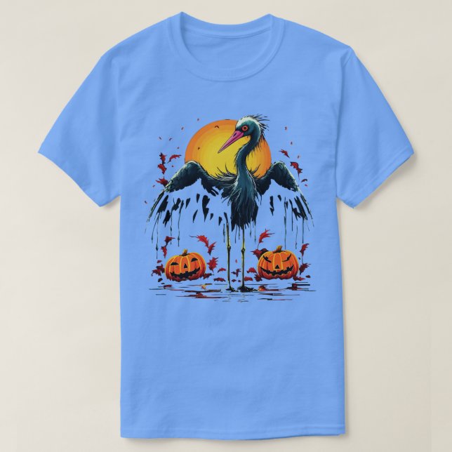 T-shirt Halloween de la grue blanche (Design devant)
