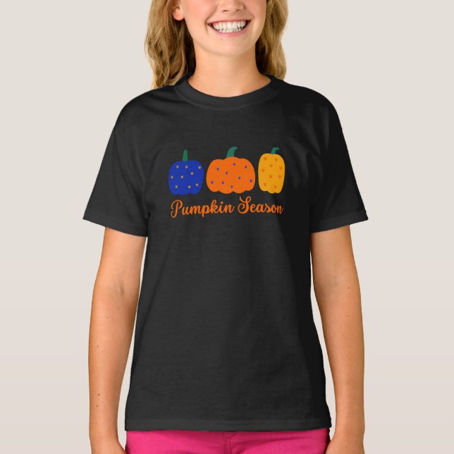 T-shirt Halloween de la saison citrouille (Devant)