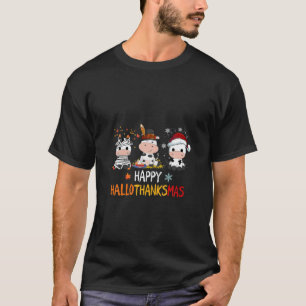 T-shirt Halloween de la vache mignonne Thanksgiving Joyeux