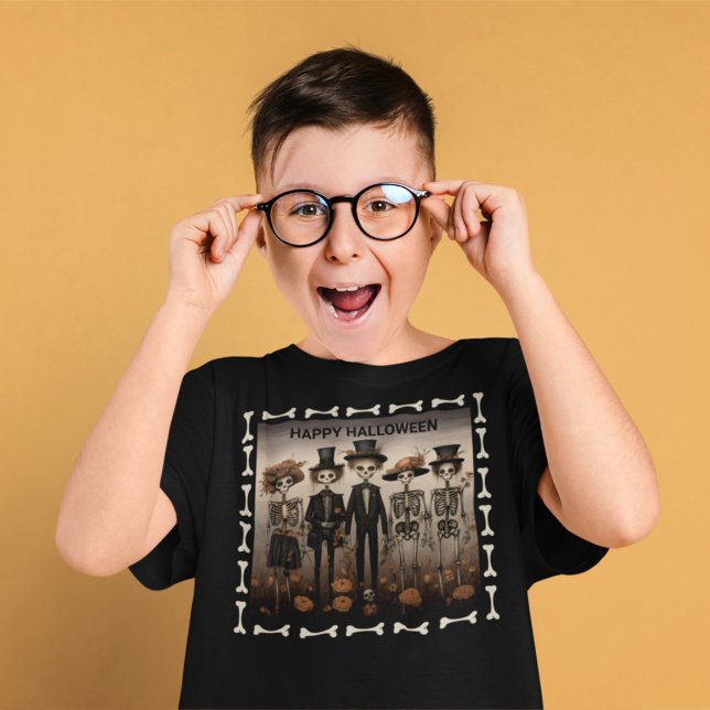 T-shirt Halloween déplaisant de la famille de squelettes (Créateur téléchargé)