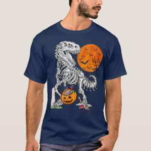T-shirt Halloween Dinosaur Skeleton T re Scary Pumpkin Moo