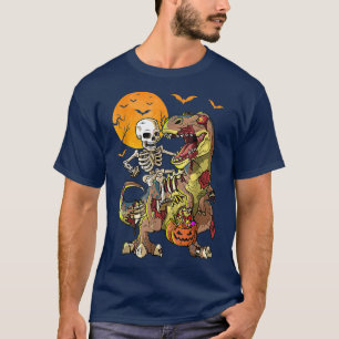 T-shirt Halloween Dinosaur T Re Skeleton Scary Boys Kids T
