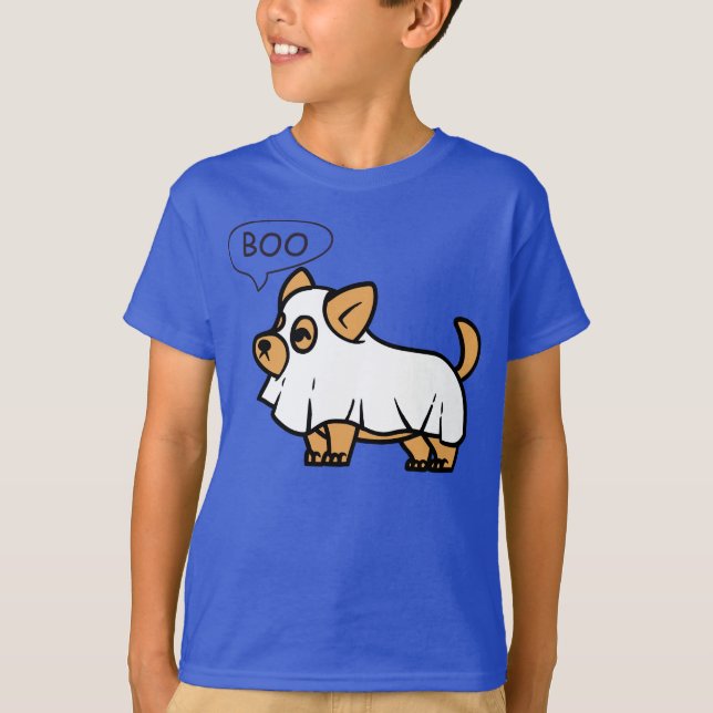 T-shirt Halloween, Doggie Dit "BOO" (Devant)