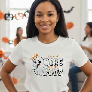 T-shirt Halloween drôle jeu de fantôme juste ici pour les 