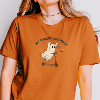 T-shirt Halloween Drôle Scooter Fantôme Couple Corresponda