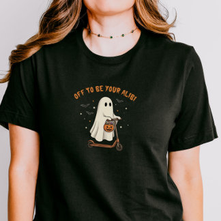 T-shirt Halloween Drôle Scooter Fantôme Couple Corresponda