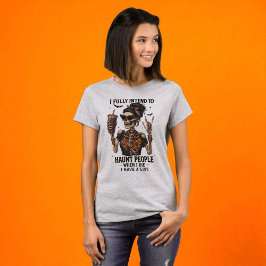 T-shirt Halloween Drôle Skeleton hanté