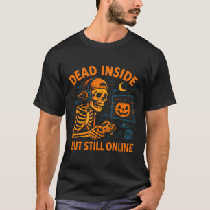 T-shirt Halloween drôle Squelette de joueur mort à l'intér