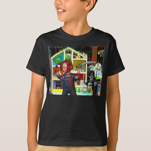 T-shirt Halloween effrayant. (Devant)