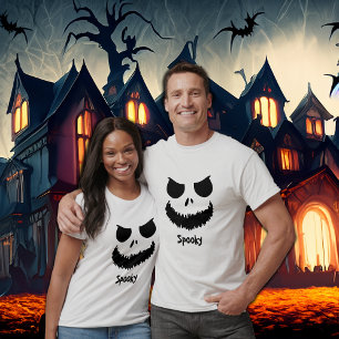 T-shirt Halloween éffrayant à double face avant et arrière
