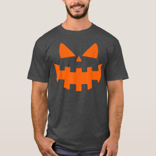 T-shirt Halloween Éffrayant Citrouille Jack-o'-lantern Fac