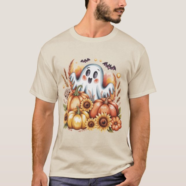 T-shirt Halloween éffrayant Cute Ghomajorité Harvest Autom (Devant)