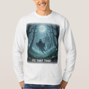 T-shirt Halloween Éffrayant Fantôme à manches long