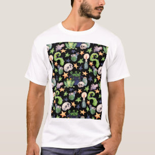 T-shirt Halloween éffrayant : Motif à main foncée.
