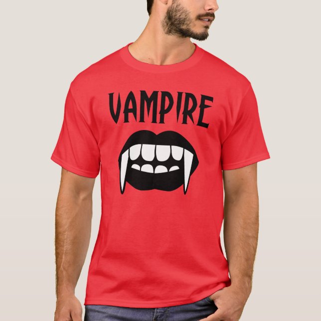 T-shirt Halloween éffrayant Red Vampire (Devant)