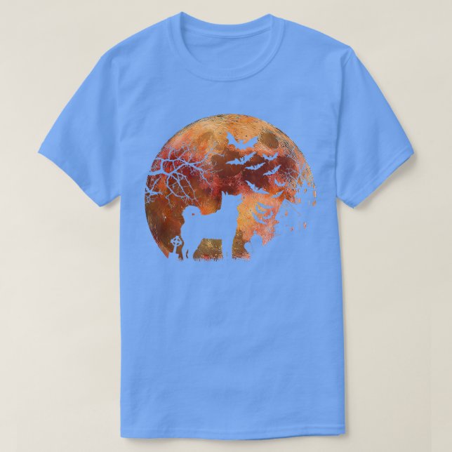 T-shirt Halloween Elkhound, Graves, Aquarelle Moon & Haun (Design devant)