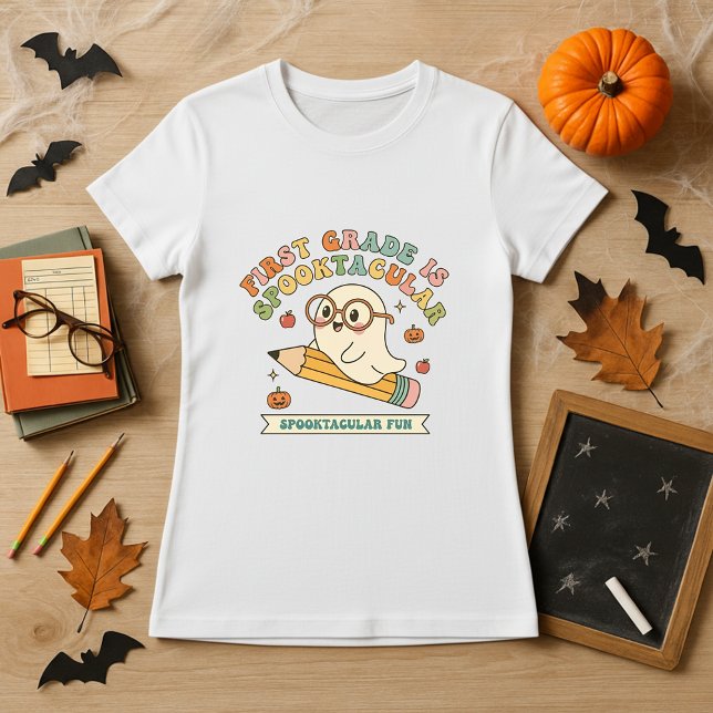 T-shirt Halloween Enseignant Cadeau fantôme et crayon (Créateur téléchargé)