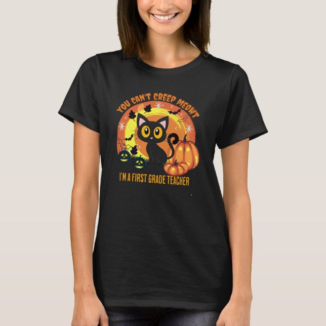 T-shirt Halloween-Enseignant de première année-Éffrayante- (Devant)