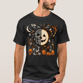 T-shirt Halloween et demi-humain rétro