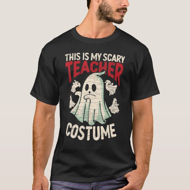 T-shirt Halloween Fantôme Ceci Est Mon Costume D'Enseignan (Devant)