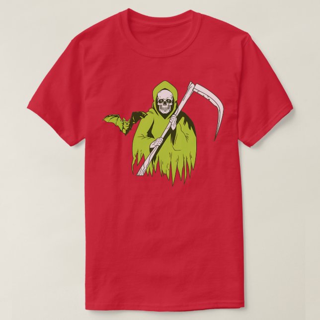 T-shirt Halloween fantôme crâne effrayant avec batte Class (Design devant)