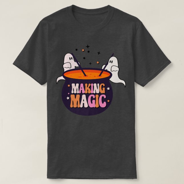 T-shirt Halloween Fantôme Éffrayant faire magique sorcière (Design devant)