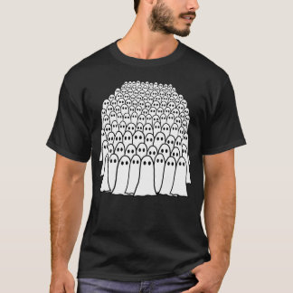 T-shirt Halloween Fantôme Foule-Amusante Fantômes D'Horreu