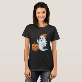 T-shirt Halloween Fantôme Mignon et Citrouille