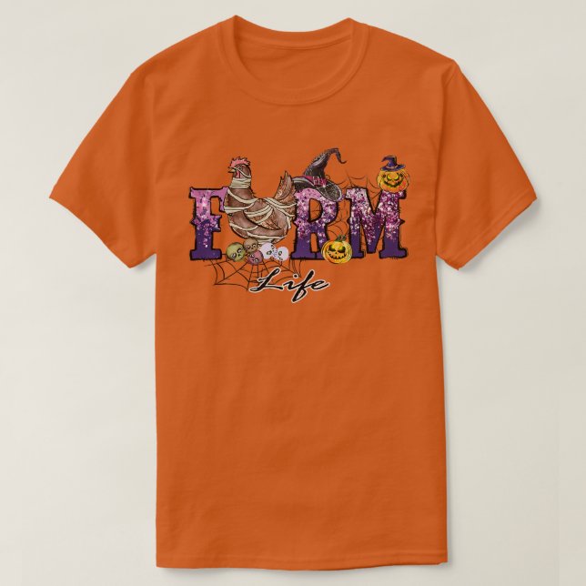 T-shirt Halloween Farm Life Farm Animals JackOLantern Pump (Design devant)