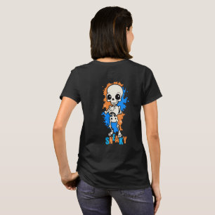 T-shirt Halloween femme squelette mignon sournois 