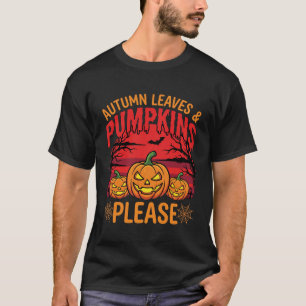 T-shirt Halloween Feuilles d'Automne et Citrouilles S'il V