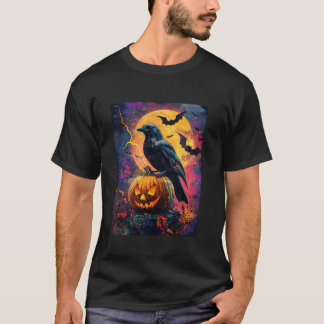 T-shirt Halloween Filles Design Boys Crow Citrouille Kids 