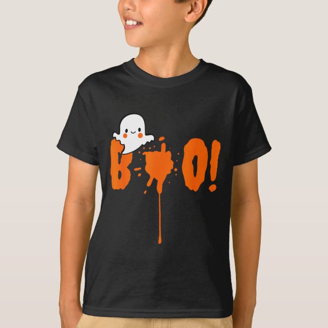 T-shirt Halloween Funny Cute Ghost Boo! Design Gift  (Devant)
