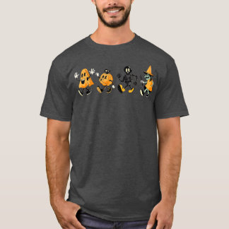 T-shirt Halloween Funny Dancing Ghosts Citrouille Skeleton