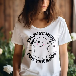 T-SHIRT HALLOWEEN FUNNY JE SUIS JUSTE ICI POUR LE GHOST DE
