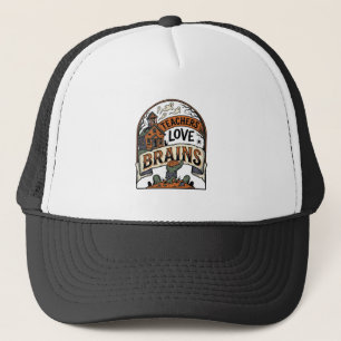 T-Shirt Halloween für Lehrer Lehrer lieben Gehirne Truckerkappe