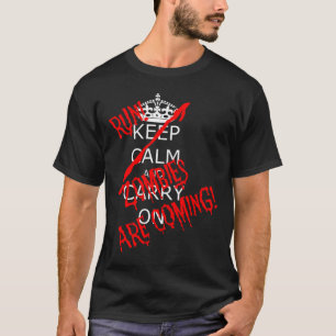 T-shirt Halloween Garder Calme Carrière Sur Run Zombies Co