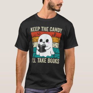 T-shirt Halloween Garder le bonbon Je prendrai des livres 