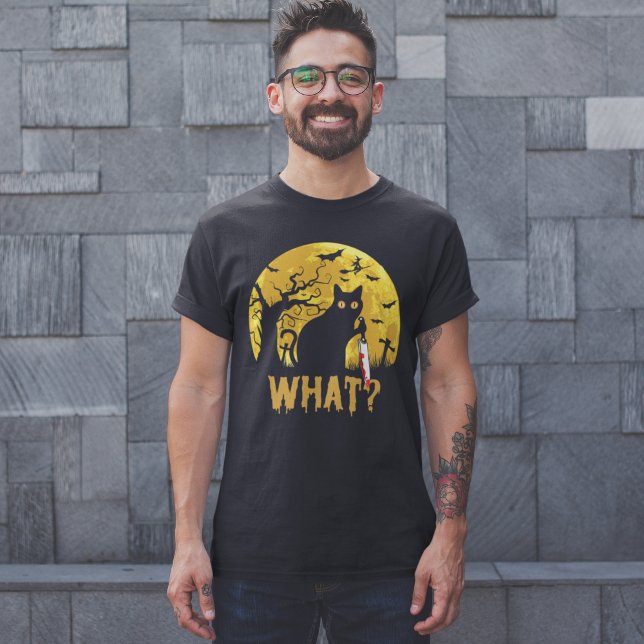 T-shirt Halloween Gato Negro What? (Créateur téléchargé)
